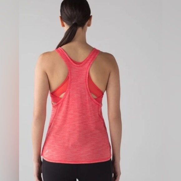 LULULEMON- Glide and Stride Tank Heathered Alarming Running Training Gym Yoga 10 - Picture 2 of 9